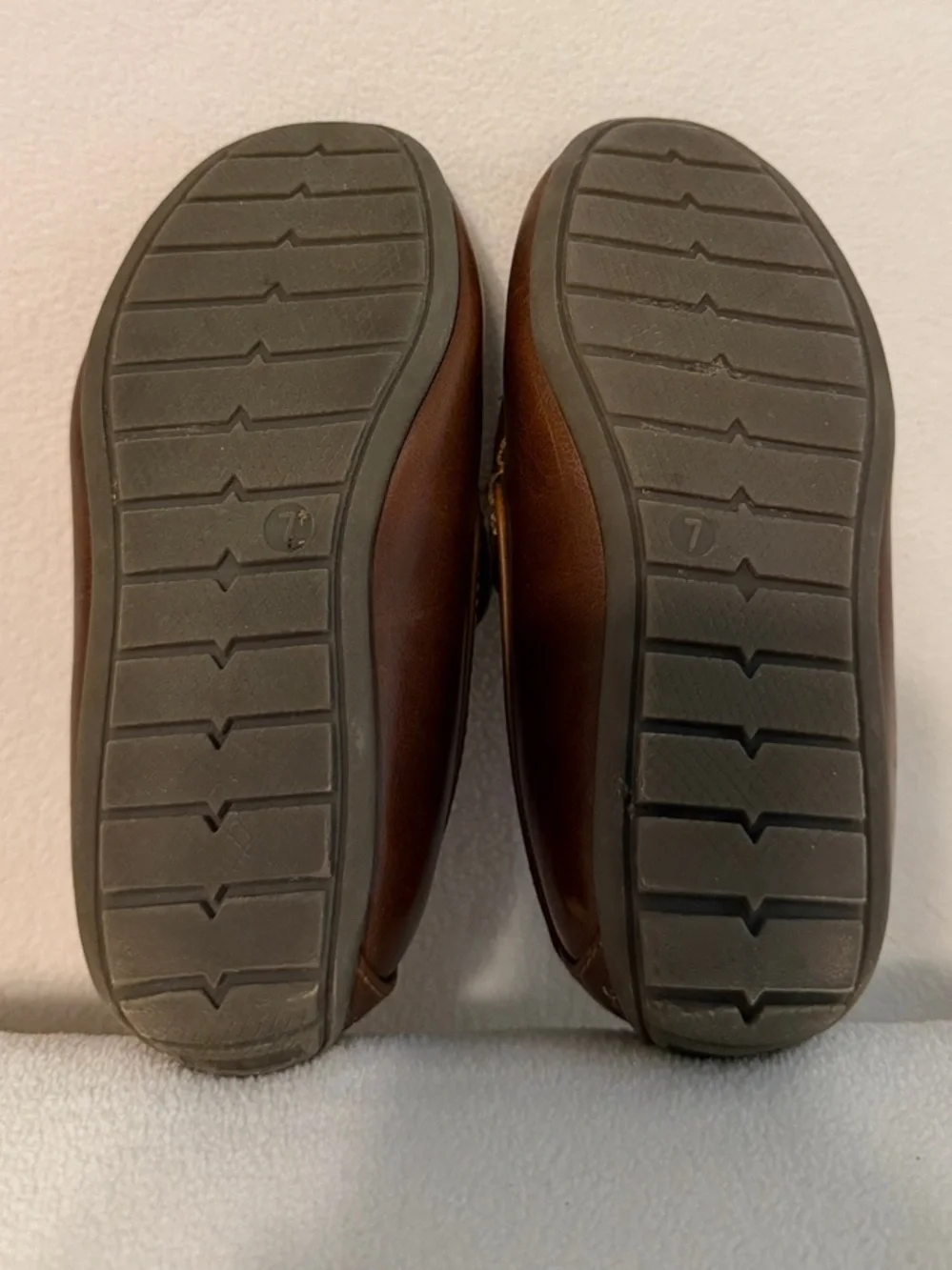 crown & ivy Boys Brown Leather Slip-On Dress Loafers